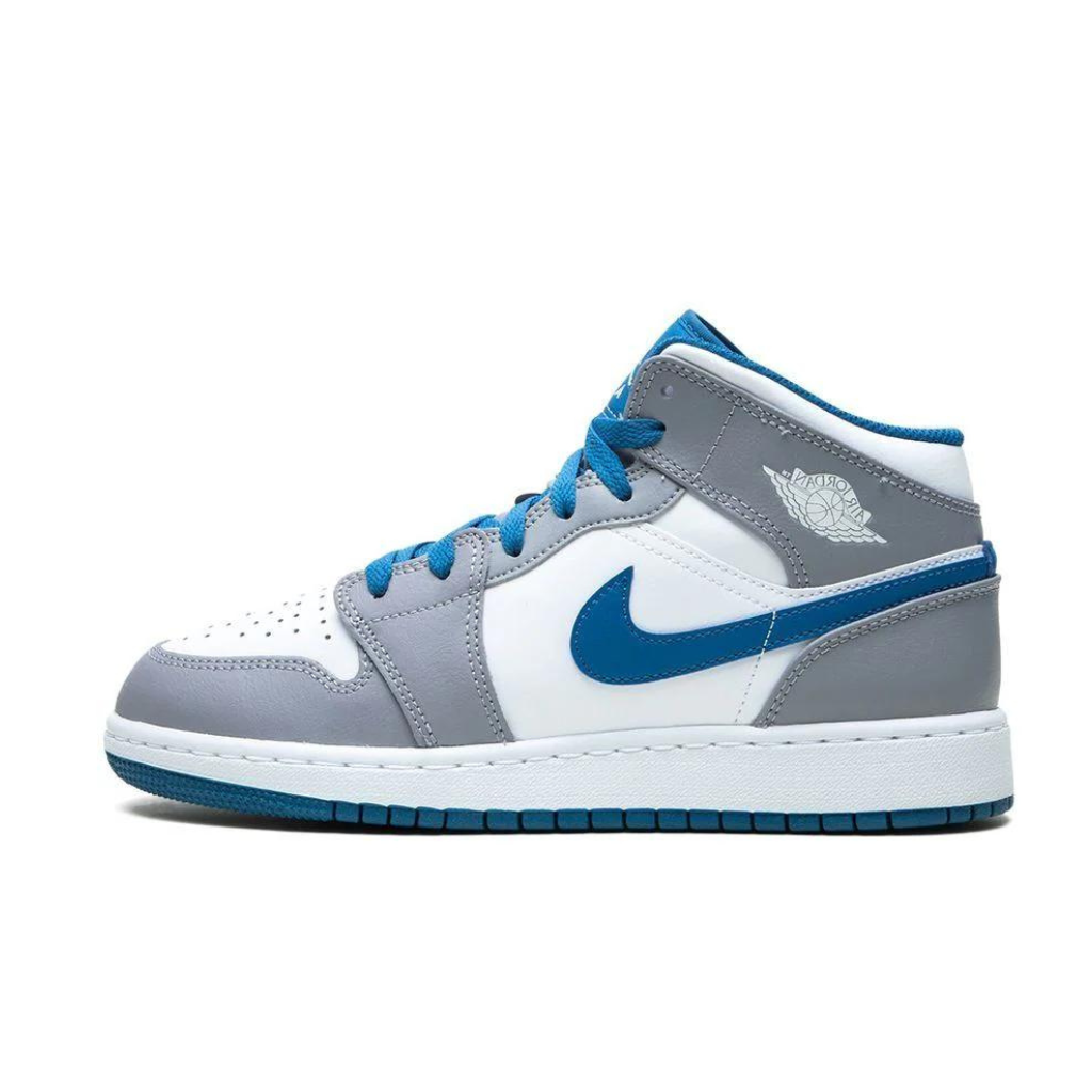 Jordan 1 Mid GS 'Cement true blue'