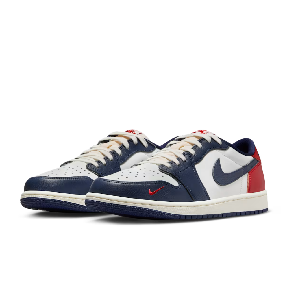 Jordan 1 Low 'Summit White Gym Red-Midnight Navy'